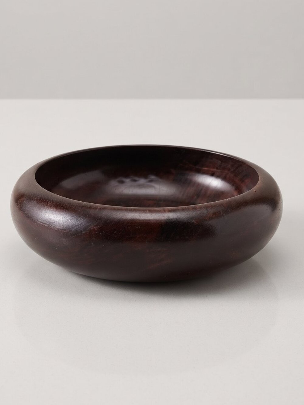 Vintage Japanese Kashiki Rosewood Snack Bowl Hand Turned Tea Ceremony Dish 6”